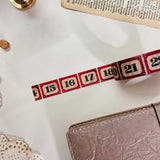 Vintage Red Numbers Washi Tape