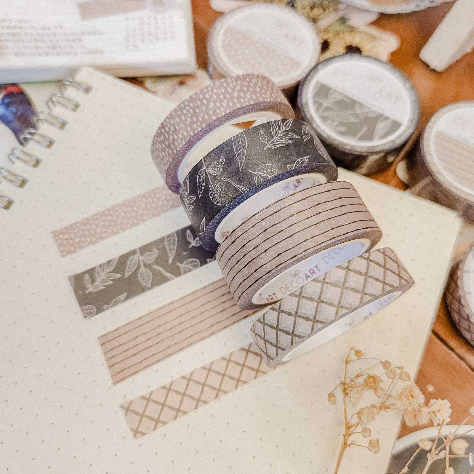 Wood Sage and Green Leaves Washi Tape Set