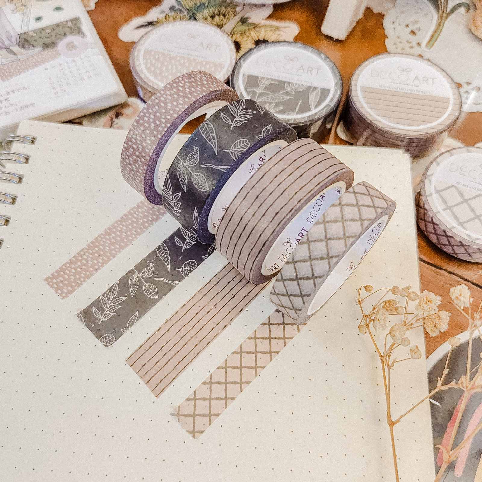 Wood Sage and Green Leaves Washi Tape Set