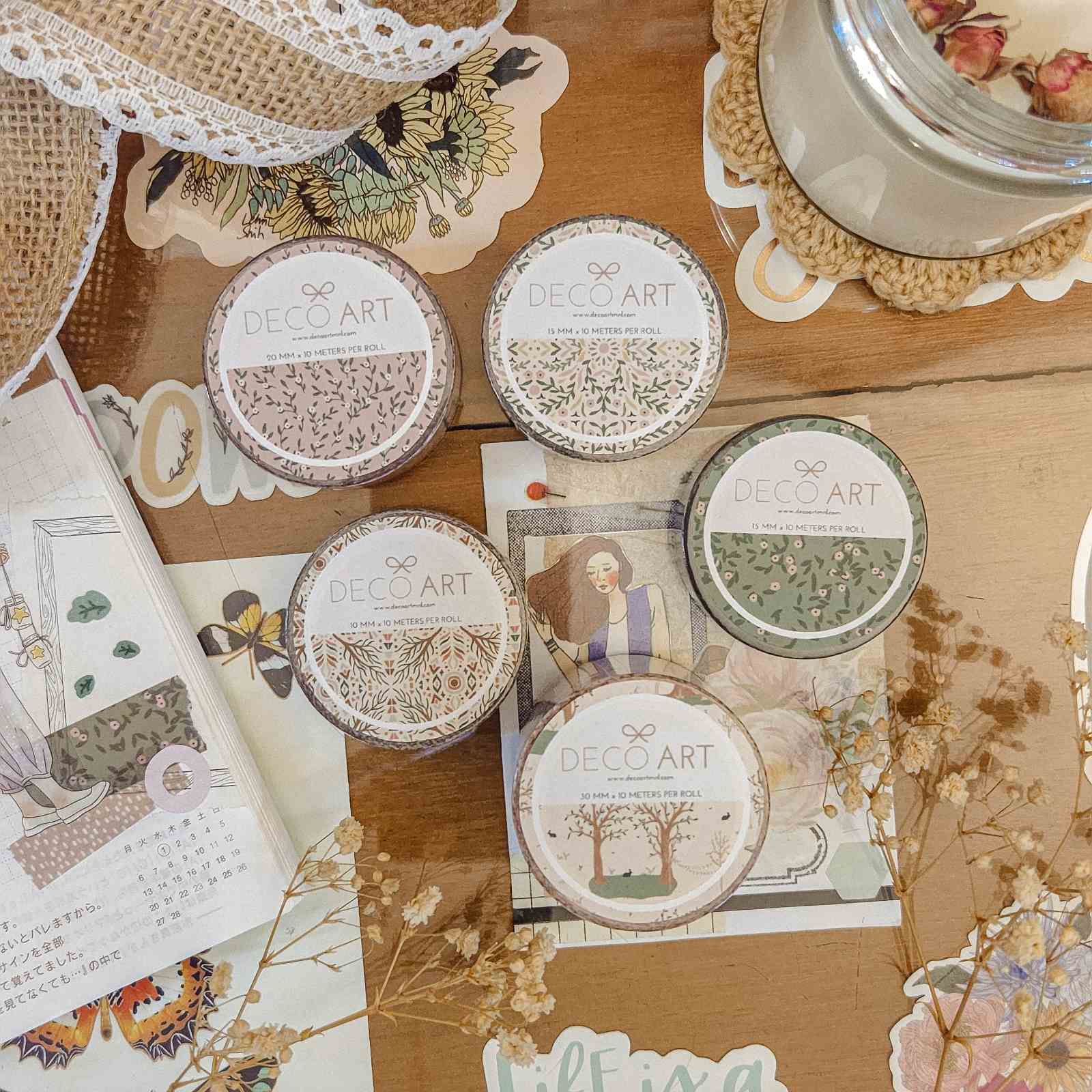 Boho Patterns and Florals Washi Tape Set