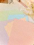 Pastel Rainbow Gingham Paper Set