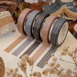 Classic Warm Slim Grid Washi Tape Set