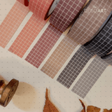 Rustic Autumn Grid Washi Tape Set