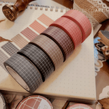 Rustic Autumn Grid Washi Tape Set