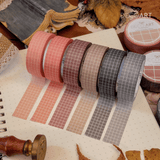 Rustic Autumn Grid Washi Tape Set