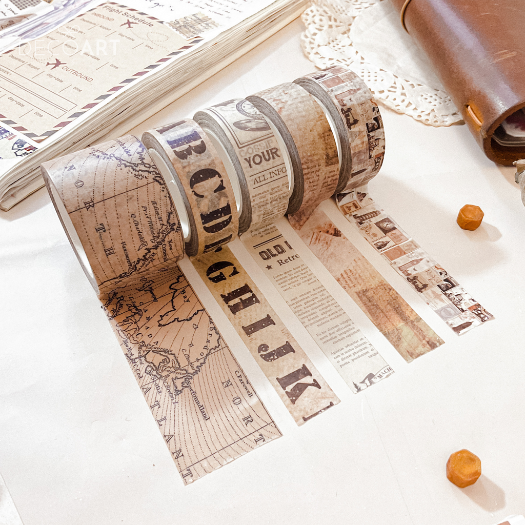 Retro Travel Maps and Books Washi Tape Set – Deco Art MNL