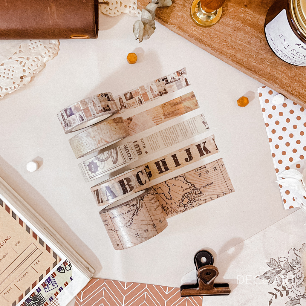 Retro Travel Maps and Books Washi Tape Set – Deco Art MNL