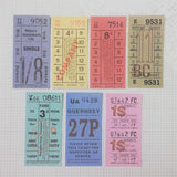 Retro Bus Ticket Paper Set A