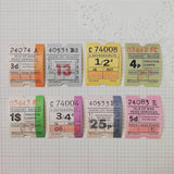 Vintage Bus Ticket Stickers Set