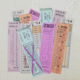 Retro Bus Ticket Paper Set C