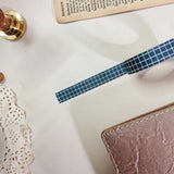 Navy Blue Slim Grid Washi Tape