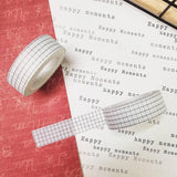 White Grid on Black Washi Tape