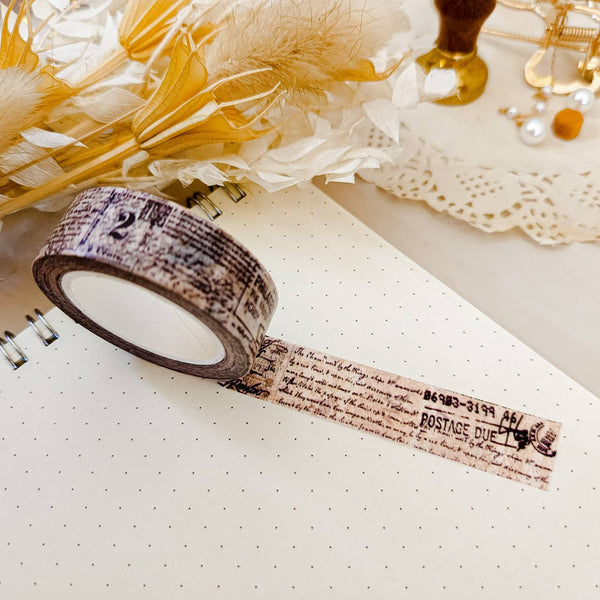 How to Make Vintage Washi Tape at home/ Vintage Script Washi Tape Making 