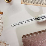 Vintage Black Cursive Script Washi Tape