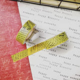 Vintage Yellow Newsprint Washi Tape